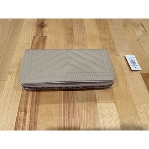 AR New York Pillow Wristlet Faux Leather Tan New